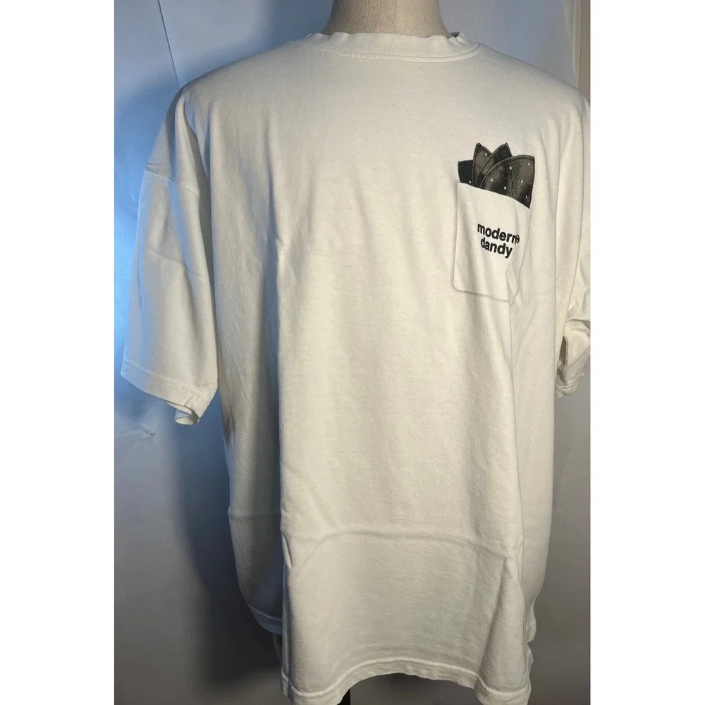Modern Dandy Collection Handkerchief Graphic Tee T-Shirt White Size XXL